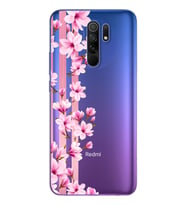 Transparan Çiçek Tasarımlı Süper Şeffaf Silikon Telefon Kılıfı Xiomai Redmi 9