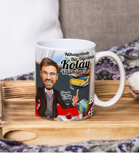 Kişiye Özel Hediye Öğretmenler Günü Karikatür Baskılı Kupa Bardak
