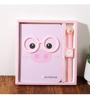 Sevimli Pembe Domuz Defter Jel Kalem Seti