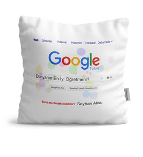 BK Gift Kişiye Özel Google Dünyanın En İyi Öğretmeni Dekoratif Yastık