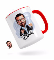 BK Gift Kişiye Özel Erkek Karikatürlü Kırmızı Kupa Bardak-50