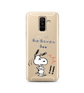 Snoopy Tasarımlı Süper Şeffaf Silikon Telefon Kılıfı Samsung A6 Plus