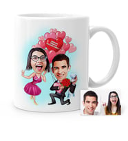 BK Gift Kişiye Özel Benimle Evlenir Misin Karikatür Beyaz Kupa Bardak  5