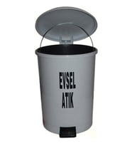 Evsel Atık Kovası 10 lt Gri Pedallı Ücretsiz Kargo