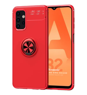 Microsonic Samsung Galaxy A32 5G Kılıf Kickstand Ring Holder Kırmızı