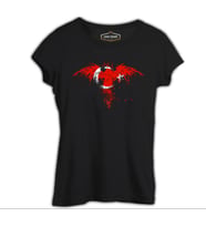 Kartal Ay Yıldız Siyah Kadın Tshirt
