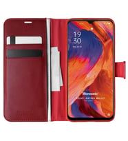 Microsonic Oppo A73 Kılıf Delux Leather Wallet Kırmızı
