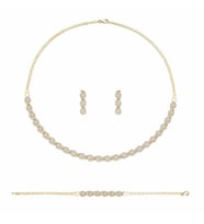 14 Ayar Çiçekli Dolunay Set Zincirli 22.00 Gram (Sarı)