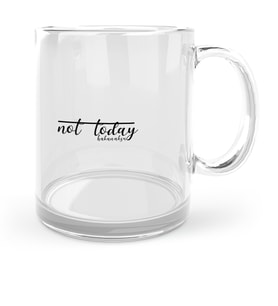 BK Gift Kişiye Özel Not Today Tasarımlı Cam Kupa Bardak  1