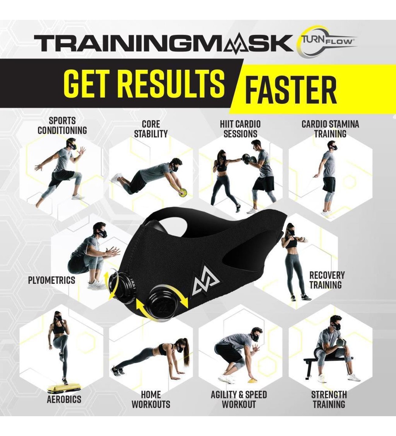 TRAININGMASK Training Mask 2.0-36 Direnç Seviyeleri- Egzersiz