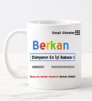 Babaya Özel İsimli Arama Motorlu Kupa Bardak Beyaz