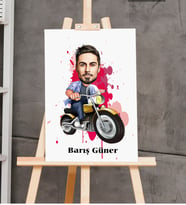 Kişiye Özel Erkek Karikatürlü  Ahşap Tablo 30x47 Model-4