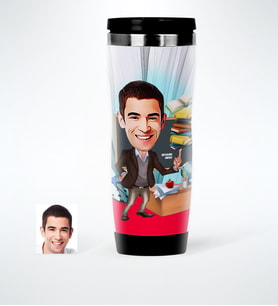 BK Gift Kişiye Özel Bay Öğretmen Karikatürlü Çelik Termos Bardak  2