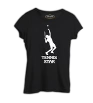 Tenis Star Siyah Kadın Tshirt