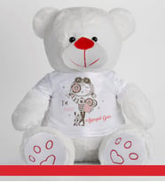 Kişiye Özel Peluş Ayıcık 50cm 86815 (Beyaz)