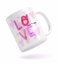 BK Gift Kişiye Özel Love Tasarımlı Beyaz Kupa Bardak-4