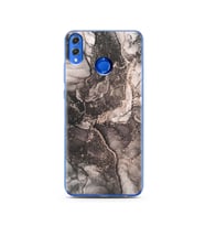 Gri Mermer Tasarımlı Süper Şeffaf Silikon Telefon Kılıfı Huawei Honor 8x