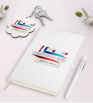 BK Gift Kişiye Özel Fransızca Öğretmeni Beyaz Defter Kalem Ve Anahtarlık Hediye Seti-2 (Model 1)
