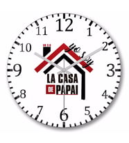 La Casa De Papai Duvar Saati Bombeli Gercek Cam