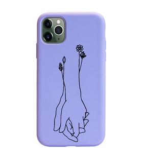 Iphone 11 Pro Max Çizgi Tasarımlı Mor Lansman Telefon Kılıfı