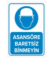 MIGNATIS - Asansöre Baretsiz Binmeyin Levhası - Sac Malzeme 35x50cm