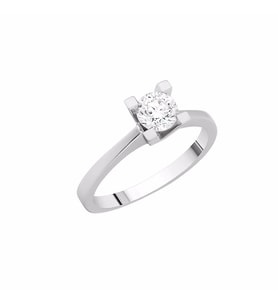 0.41ct Pırlanta Tektaş Yüzük - 14K (Beyaz)