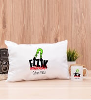 Fizik Mühendisi Dikdörtgen Yastık ve Beyaz Kupa Bardak