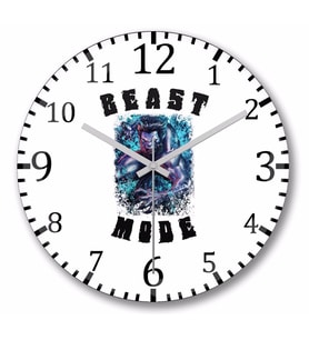 Beast Mode Colored Duvar Saati Bombeli Gercek Cam