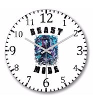 Beast Mode Colored Duvar Saati Bombeli Gercek Cam