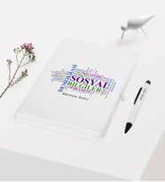 BK Gift Kişiye Özel Sosyal Bilgiler Öğretmeni Temalı Beyaz Defter Kalem Hediye Seti - 1