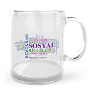 BK Gift Kişiye Özel Sosyal Bilgiler Öğretmeni Cam Kupa Bardak  1