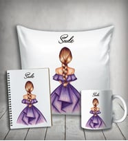 Kişiye Özel Prenses Kız Karakter Yastık & Kupa & Defter