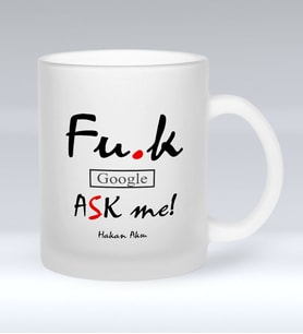 BK Gift Kişiye Özel Google Bana Sor Cam Kupa Bardak  1