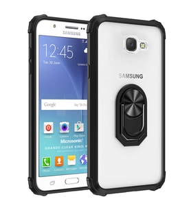 Microsonic Samsung Galaxy J7 Prime Kılıf Grande Clear Ring Holder Siyah