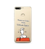 Snoopy Tasarımlı Süper Şeffaf Silikon Telefon Kılıfı Huawei Honor 7C- y7 2018 