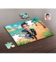 BK Gift Kişiye Özel Erkek Bankacı Karikatürlü Ahşap Puzzle-3