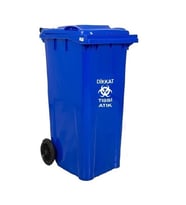 Safell Plastik Tıbbi Atık Çöp Konteyneri 120 Litre Konteyner - A+ Isıya Karşı Dayanıklı Malzeme - Mavi