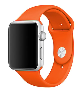 Apple Watch 2-3-4-5 Uyumlu 42mm 44 mm Spor Silikon Kordon Kayış (Turuncu)