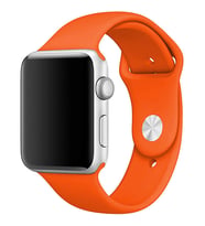 Apple Watch 2-3-4-5 Uyumlu 42mm 44 mm Spor Silikon Kordon Kayış (Turuncu)