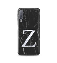 Samsung A7 (2018) Siyah Mermer Harf Tasarımlı Telefon Kılıfı Z-Harfi 