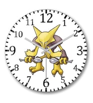 Pokemon Alakazam Duvar Saati Bombeli Gercek Cam