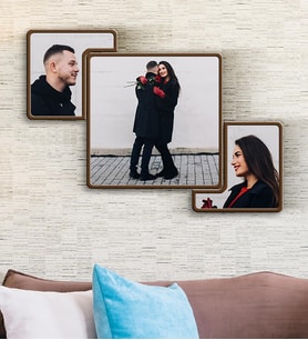 BK Gift Kişiye Özel 3lü Ahşap Tablo