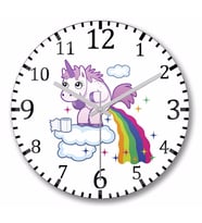 Unicorn  Duvar Saati Bombeli Gercek Cam