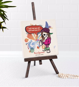BK Gift Kişiye Özel Resim Öğretmeni Şovaleli Doğal Taş-2 (Beyaz)