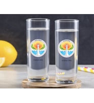 BK Gift Kişiye Özel Renkli Baskılı Adana Tasarımlı Turistik İkili Vodka Bardağı-2 (Beyaz)