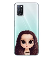 Kıvırcık Saçlı Kız Tasarımlı Süper Şeffaf Silikon Telefon Kılıfı Oppo A52-A72