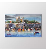 Arty Tablo Suluboya Bodrum Kalesi Tablo (Karışık)