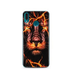 Aslan Neon Tasarım Süper Şeffaf Silikon Telefon Kılıfı Huawei Y9 2019