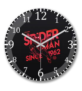 Createe The Spidey 1962 Duvar Saati Bombeli Gercek Cam
