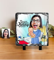 BK Gift Kişiye Özel Bayan Ebe Karikatürlü Dekoratif Doğal Taş  1